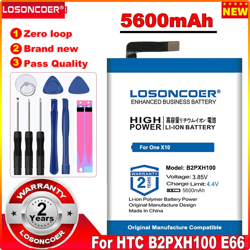 0 Cycle 100% New 5600mAh B2PXH100 Battery For HTC B2PXH100 E66 One X10 One X10 LTE-A X10 X10 Phone Battery Li-polymer Battery
0 Cycle 100% New 5600mAh B2PXH100 Battery For HTC B2PXH100 E66 One X10 One X10 LTE-A X10 X10 Phone Battery Li-polymer Battery