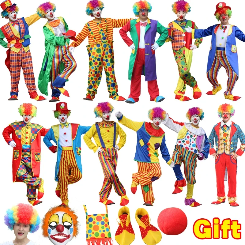6Pcs/Lots Funny Clown Attached Mask Wigs Gloves Shoes Bag Cosplay Costume Carnival Party Man Joker Suits
6Pcs/Lots Funny Clown Attached Mask Wigs Gloves Shoes Bag Cosplay Costume Carnival Party Man Joker Suits