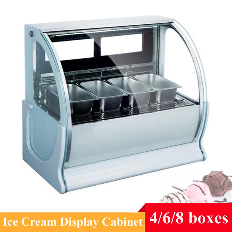 Ice Cream Display Cabinet Stainless Steel Hard Ice Cream Showcase Commercial 6 Round Boxes Freezer 850W
Ice Cream Display Cabinet Stainless Steel Hard Ice Cream Showcase Commercial 6 Round Boxes Freezer 850W