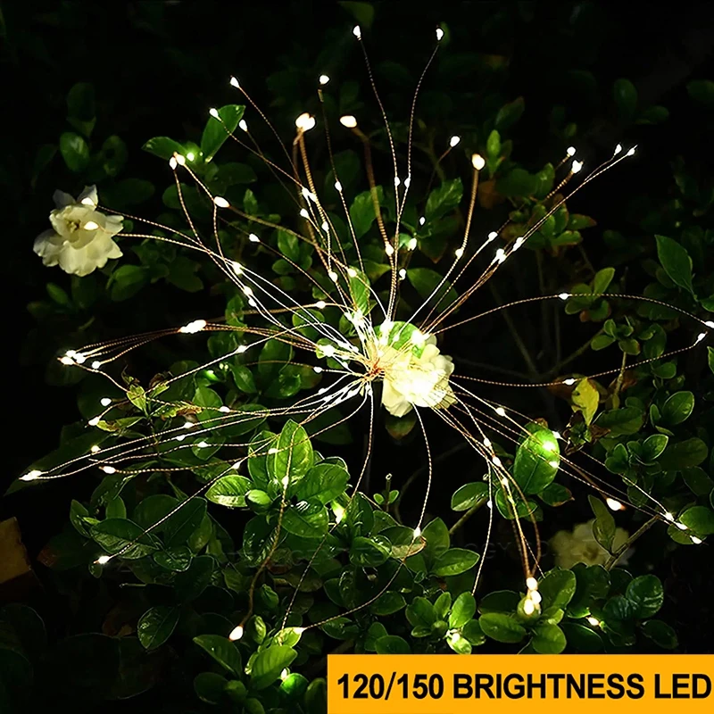 6 팩 태양광 Led 조명 야외 방수 글로브 민들레 플래시 스트링 패어리 라이트 120/150 LED 정원 잔디 휴일 8 모드 앱스트