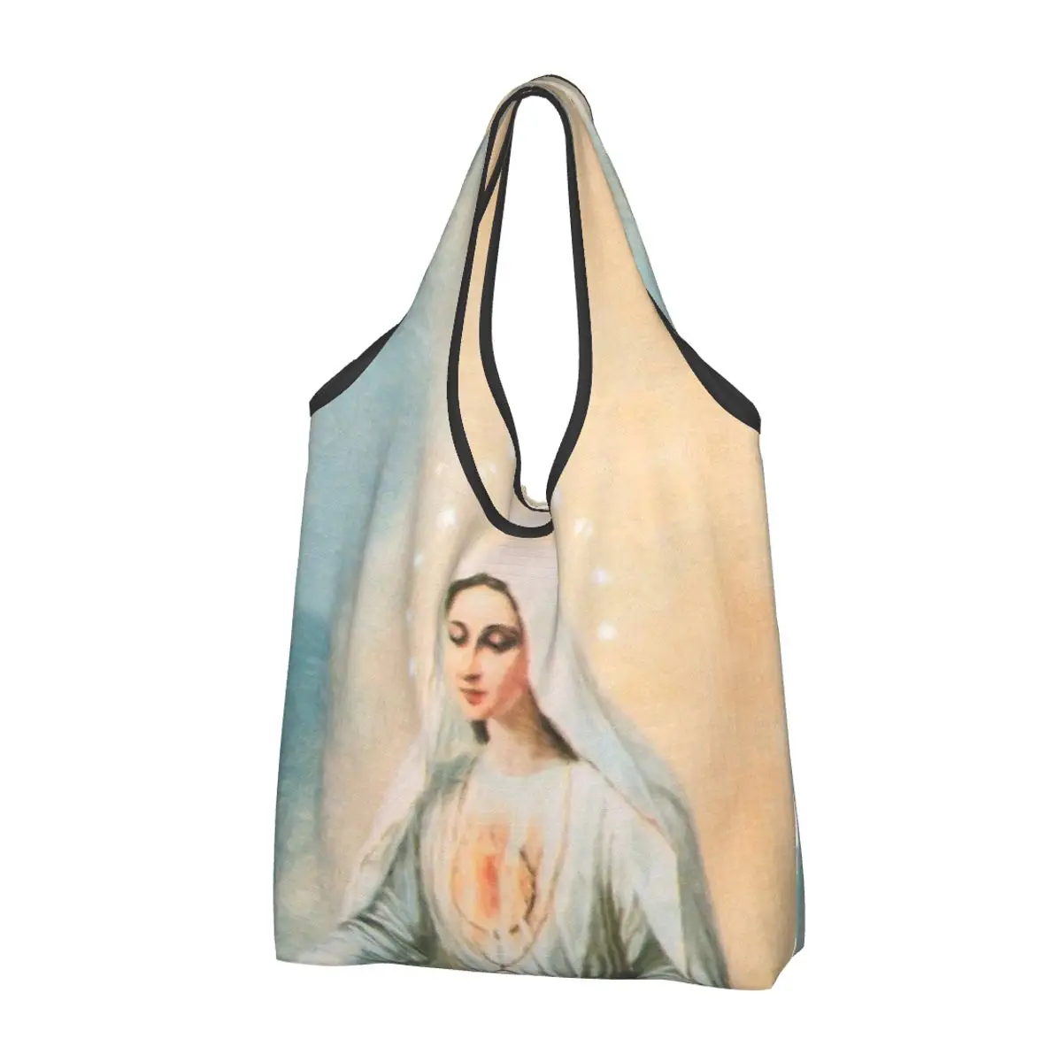 

Большие многоразовые продуктовые сумки Our Lady Fatima, переработанные складные экологически чистые сумки для покупок с изображением девы Марии, легкие моющиеся