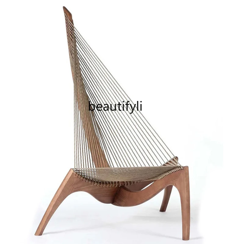 Ji Ji Feng Harp Chair Designer Model Creative Recliner Single-Seat Sofa Chair Retro Sailing Chair single sofa chair furniture
Ji Ji Feng Harp Chair Designer Model Creative Recliner Single-Seat Sofa Chair Retro Sailing Chair single sofa chair furniture