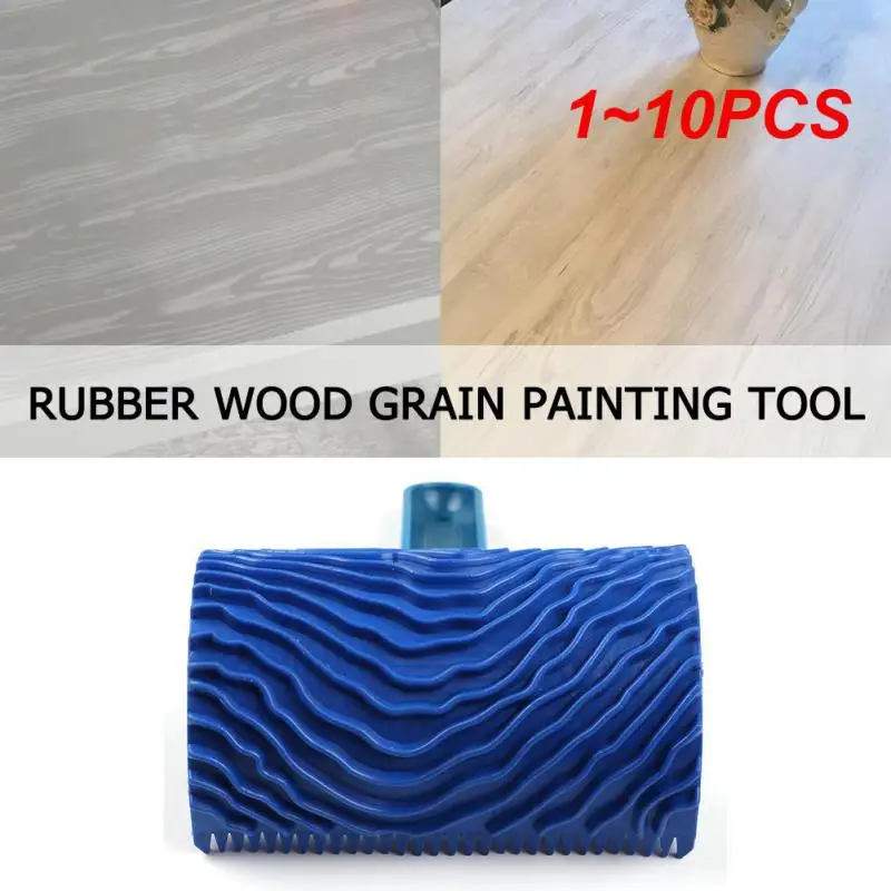 

1~10PCS Blue Rubber Wood Grain Paint Roller Graining Painting Tool Wood Grain Pattern Wall Painting Roller Paint Tool