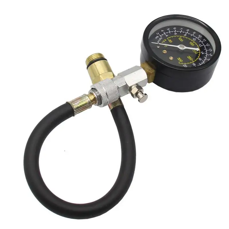 

Прибор для проверки давления в цилиндре, автомобильный инструмент, манометр, инструмент для двигателя, диагностический тестер давления 0-300psi, для грузовиков