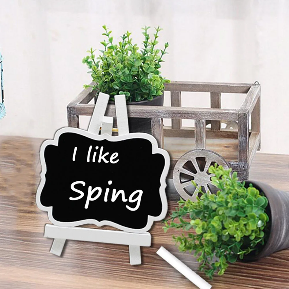 10pcs Mini Chalkboard Retro Table Numbers Rectangle Message Board Wood Framed Price Tags Weddings Easy Wipe Food Signs Easel |