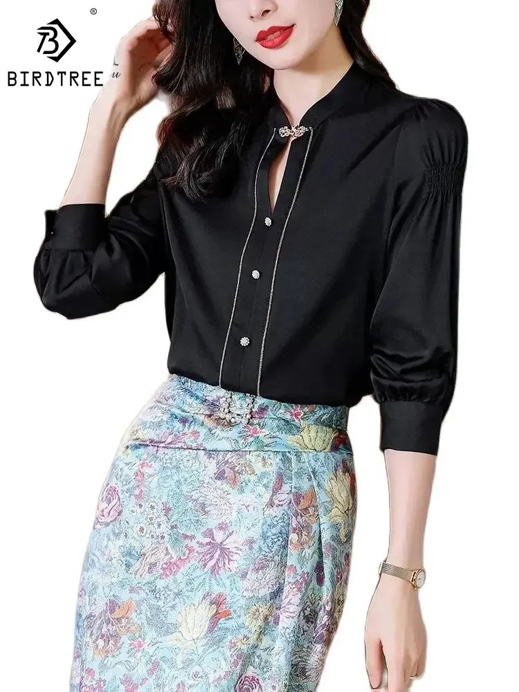 Birdtree 95%Mulberry Silk Retro Fashion Shirt Women's 2023 Spring Autumn Elegant Designed Office Lady Basics Blouses T3N040QM
Birdtree 95%Mulberry Silk Retro Fashion Shirt Women's 2023 Spring Autumn Elegant Designed Office Lady Basics Blouses T3N040QM
