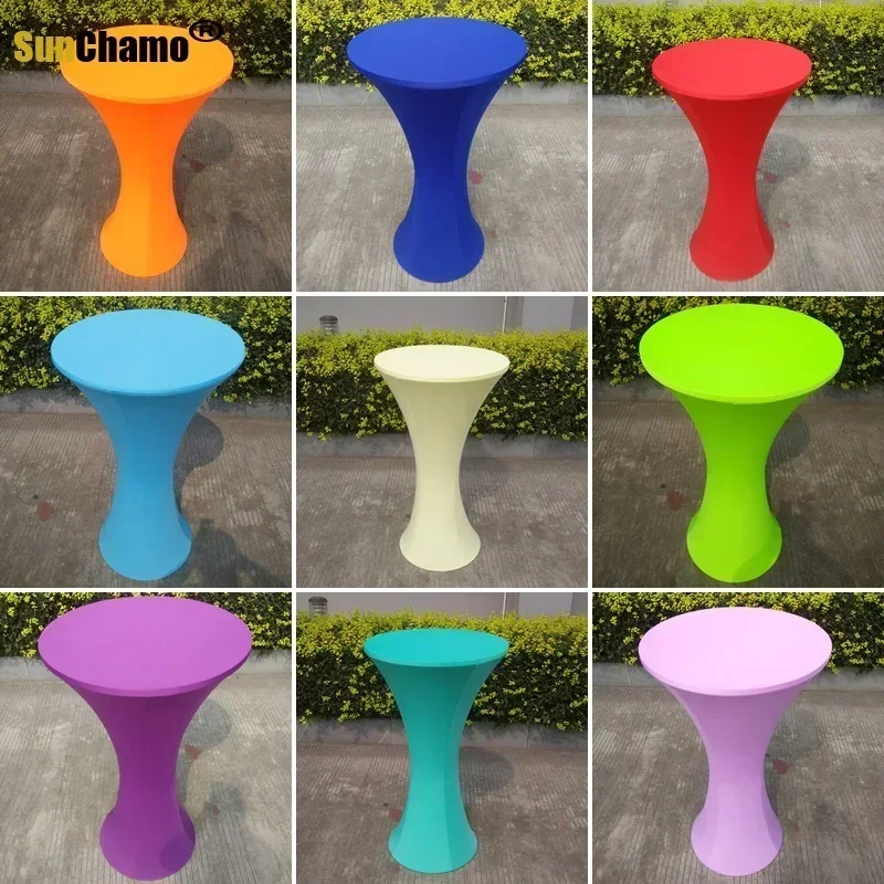 

Stretch Round Table Cloth Spandex Cocktail Table Cover Lycra Bar Table Cloth Linen Hotel Party Banquet Event Wedding Decoration