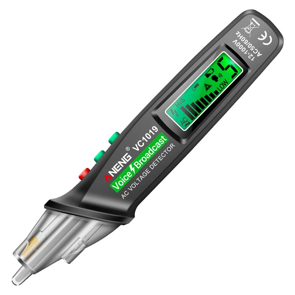 Intelligent voice broadcast, noncontact induction pen, sound and light alarm, ANENG VC1019 voice broadcast test pen
Intelligent voice broadcast, noncontact induction pen, sound and light alarm, ANENG VC1019 voice broadcast test pen