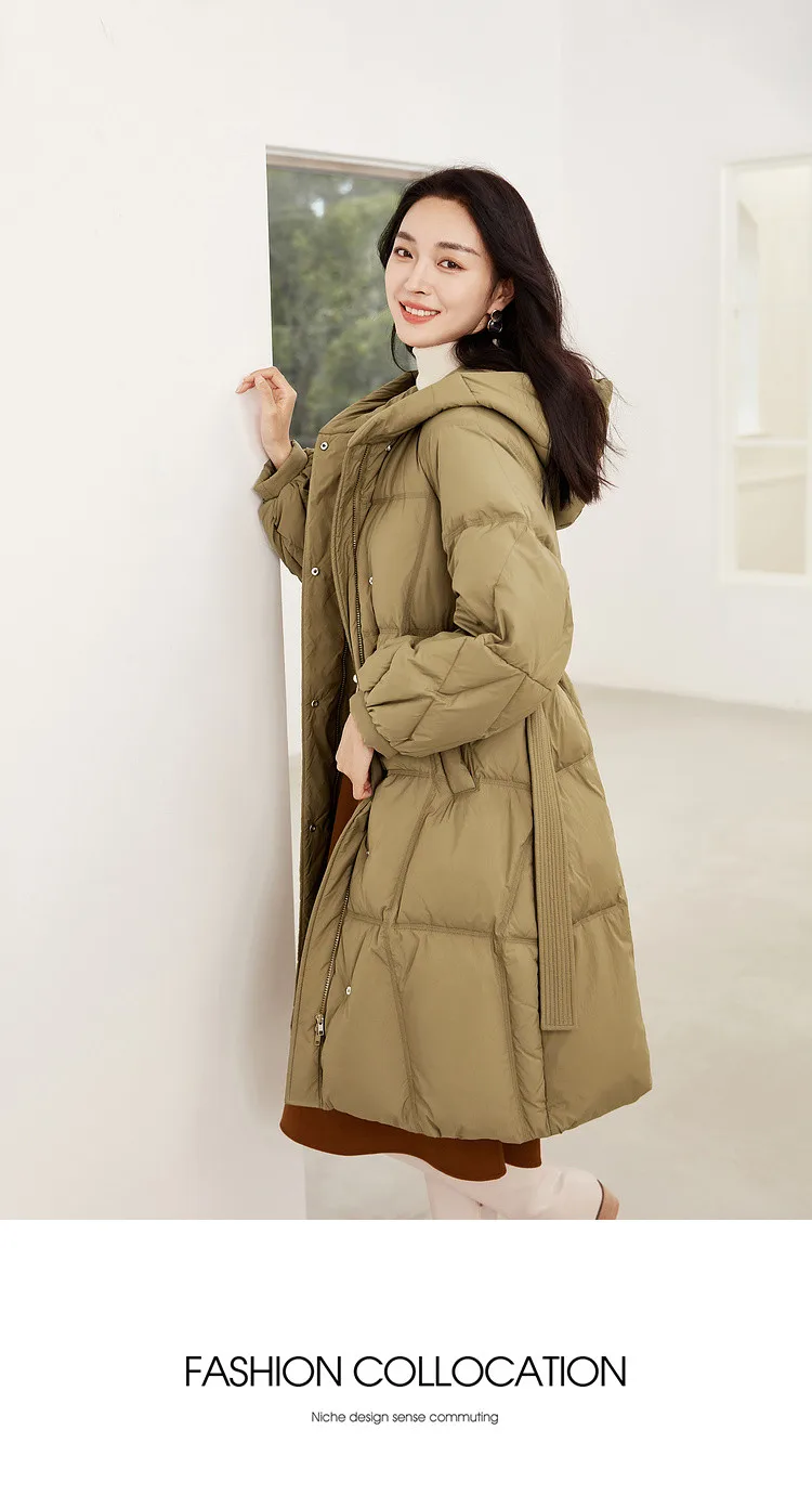 SENTUBILA Women's Winter Puffer Down Jacket Women 2024 Hooded Lantern Sleeve Windproof Mid-Length Down Coats Ladies W44Y58448X SENTUBILA Women's Winter Puffer Down Jacket Women 2024 Hooded Lantern Sleeve Windproof Mid-Length Down Coats Ladies W44Y58448X