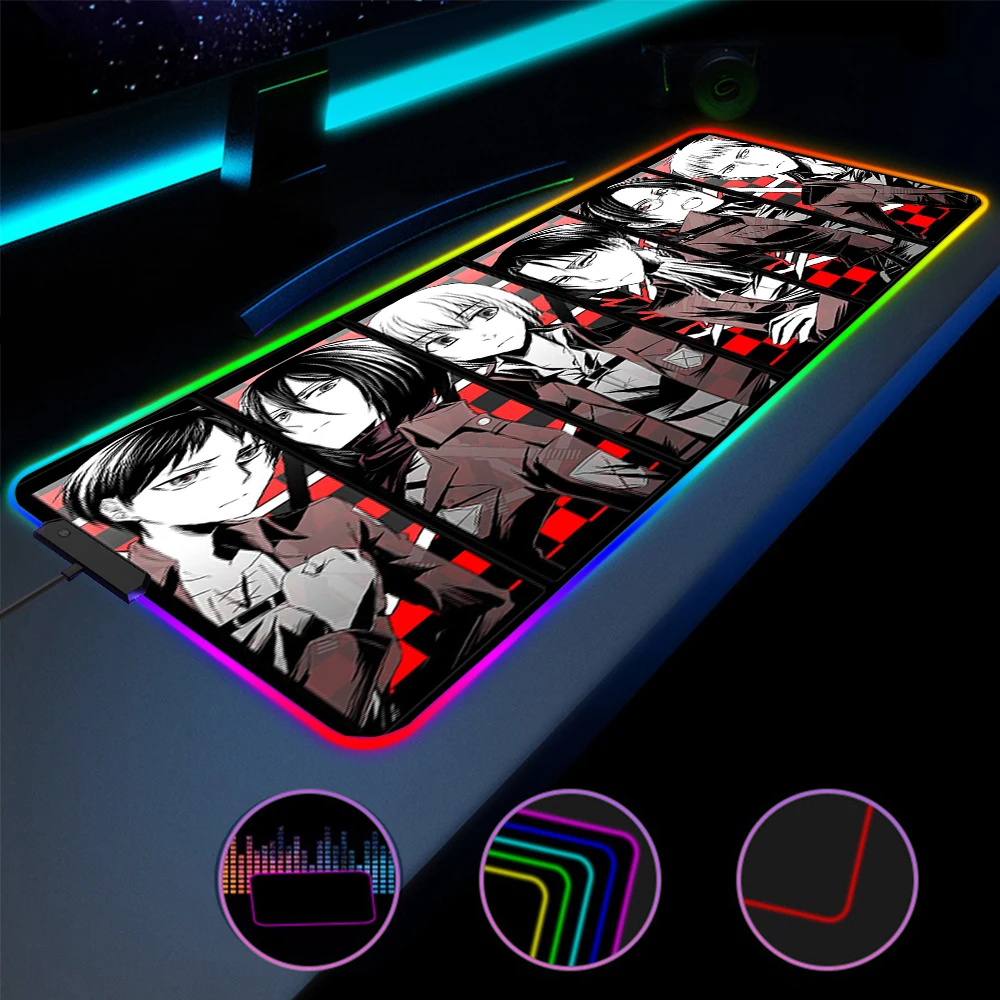 Attack on Titan Gaming Table Anime RGB Mouse Pad Company Backlit Mat Keyboards Accessory Mousepad Gamer LED Light Mausepad Mice
Attack on Titan Gaming Table Anime RGB Mouse Pad Company Backlit Mat Keyboards Accessory Mousepad Gamer LED Light Mausepad Mice