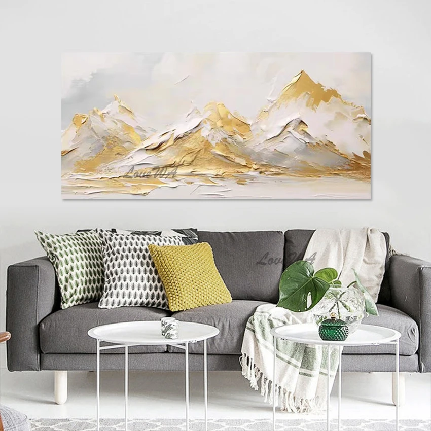 Аксессуары для домашнего декора, толстая акриловая Золотая фольга, горы, абстрактная живопись на холсте, дизайн большого размера, Настенная картина для спальни
Аксессуары для домашнего декора, толстая акриловая Золотая фольга, горы, абстрактная живопись на холсте, дизайн большого размера, Настенная картина для спальни