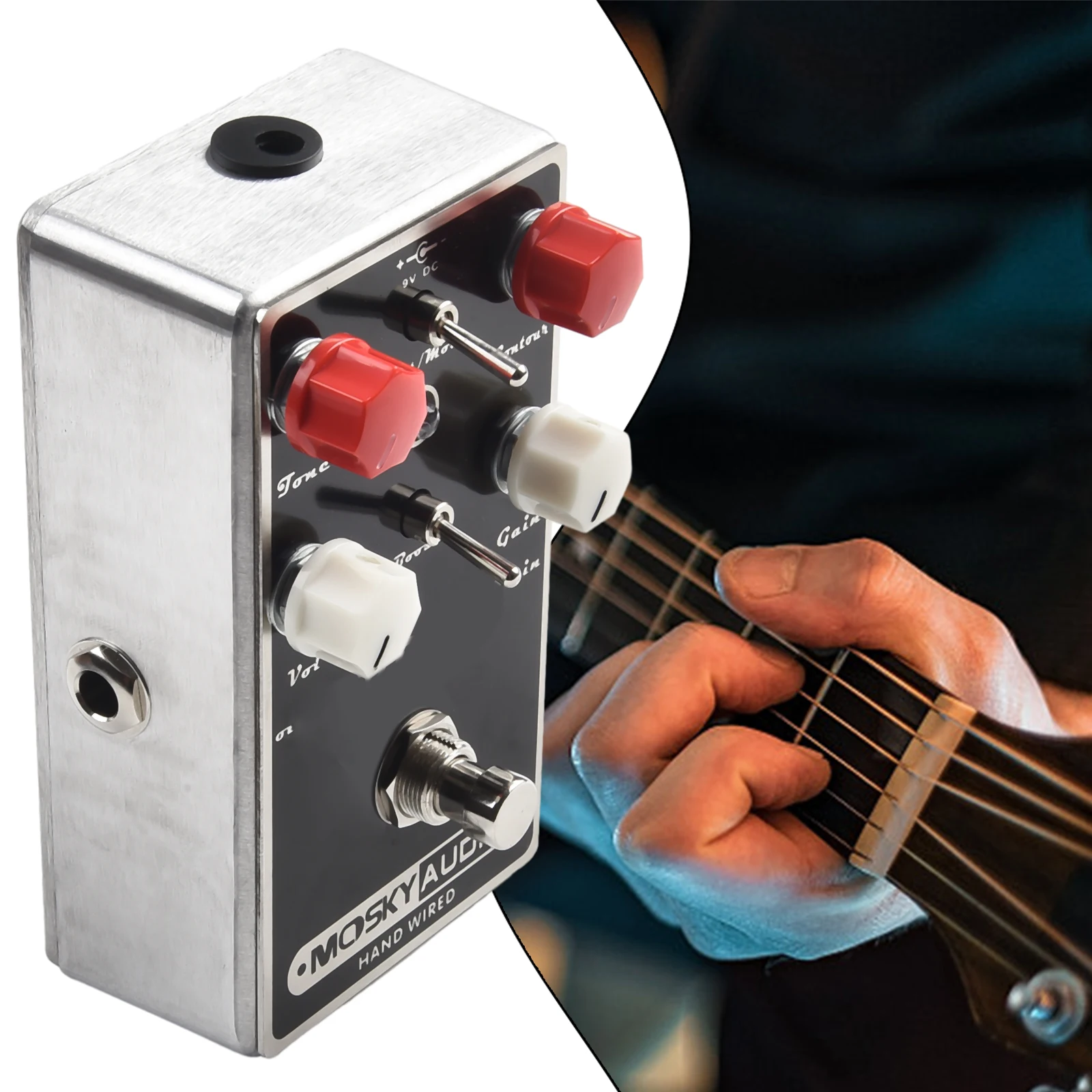 Mosky Brown Distortion Guitar Effect Pedal Overdrive Buffer Delay Reverb Zinc Aluminum Alloy Ukulele Guitar Accessories
Mosky Brown Distortion Guitar Effect Pedal Overdrive Buffer Delay Reverb Zinc Aluminum Alloy Ukulele Guitar Accessories