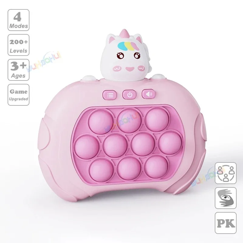 

Quick Push Game Pop Up Fidget Bubble Electronic Pop Game Light Anti-stress Toys for Adult Kid Christmas Present Sensory Toys