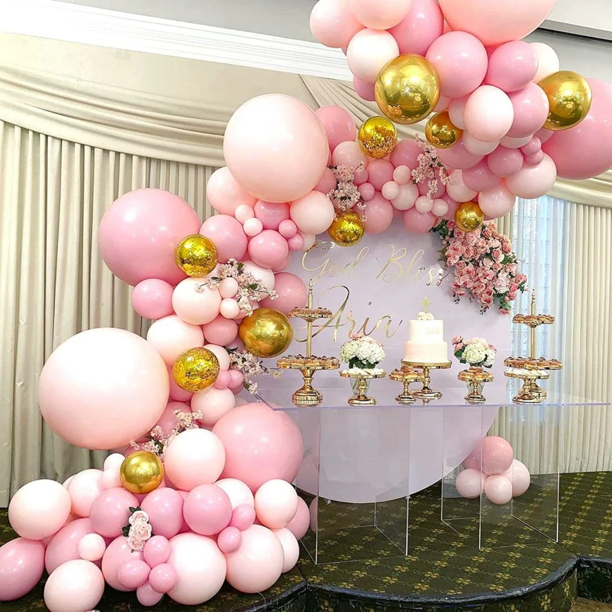 

Macaron Pink Gold Balloon Garland Arch Kit Wedding Birthday Party Decor Kids Globos Latex Ballon Baby Shower Balloons Globos