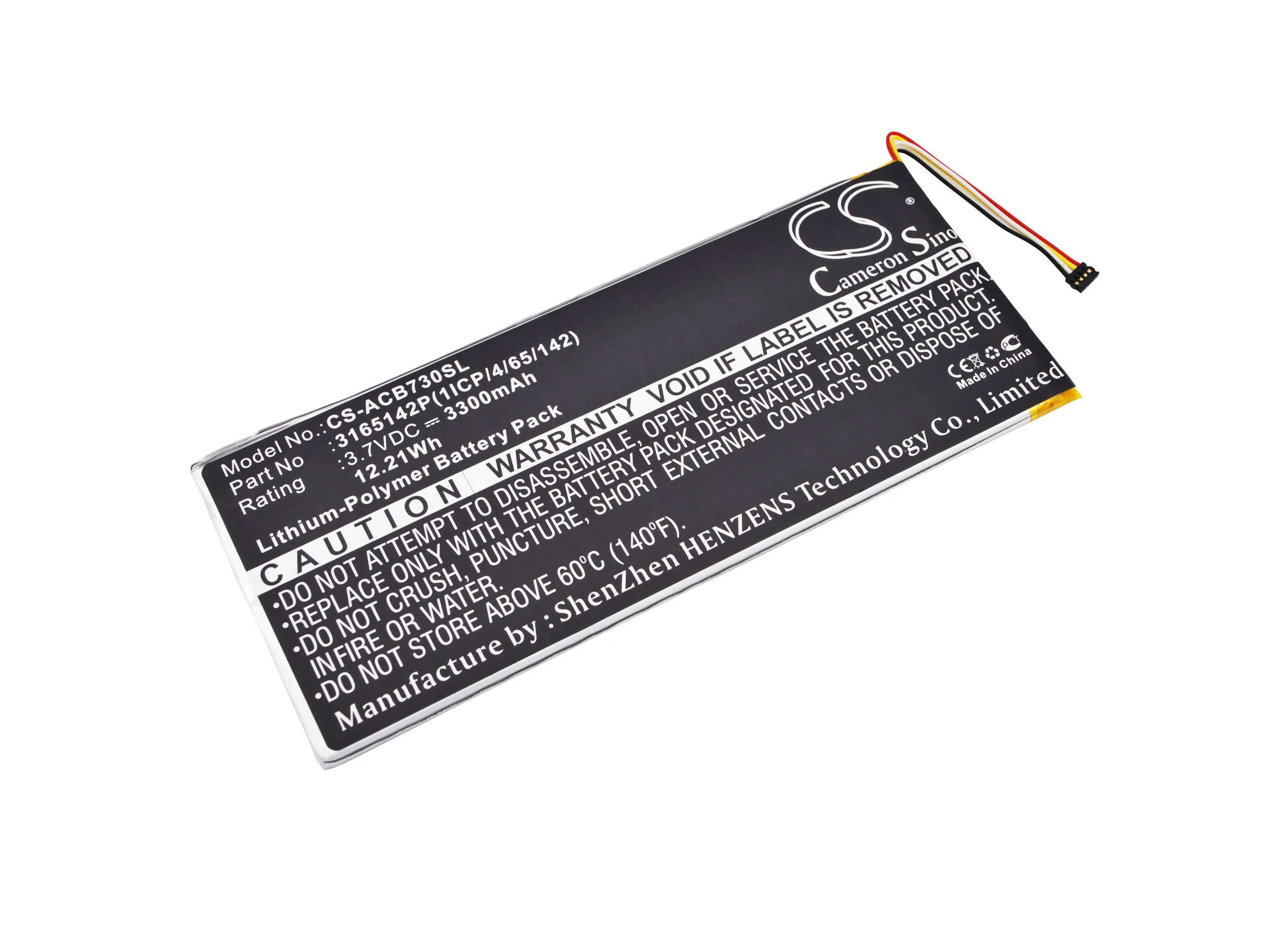 

Tablet Battery For Acer 3165142P(1ICP/4/65/142) KT.0010F.001 KT.0010Z.001 MLP2964137 Iconia One 7 B1-730HD 170L 16GB Wi-Fi A1402