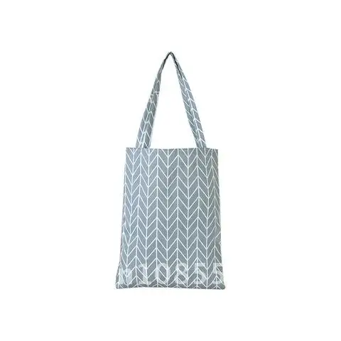 

Eco-friendly Folding Portable Grocery Tote Bags Women 5 Colors Shopper Bag Plaid Linen Cotton Canvas Shopping Shoulder Bags