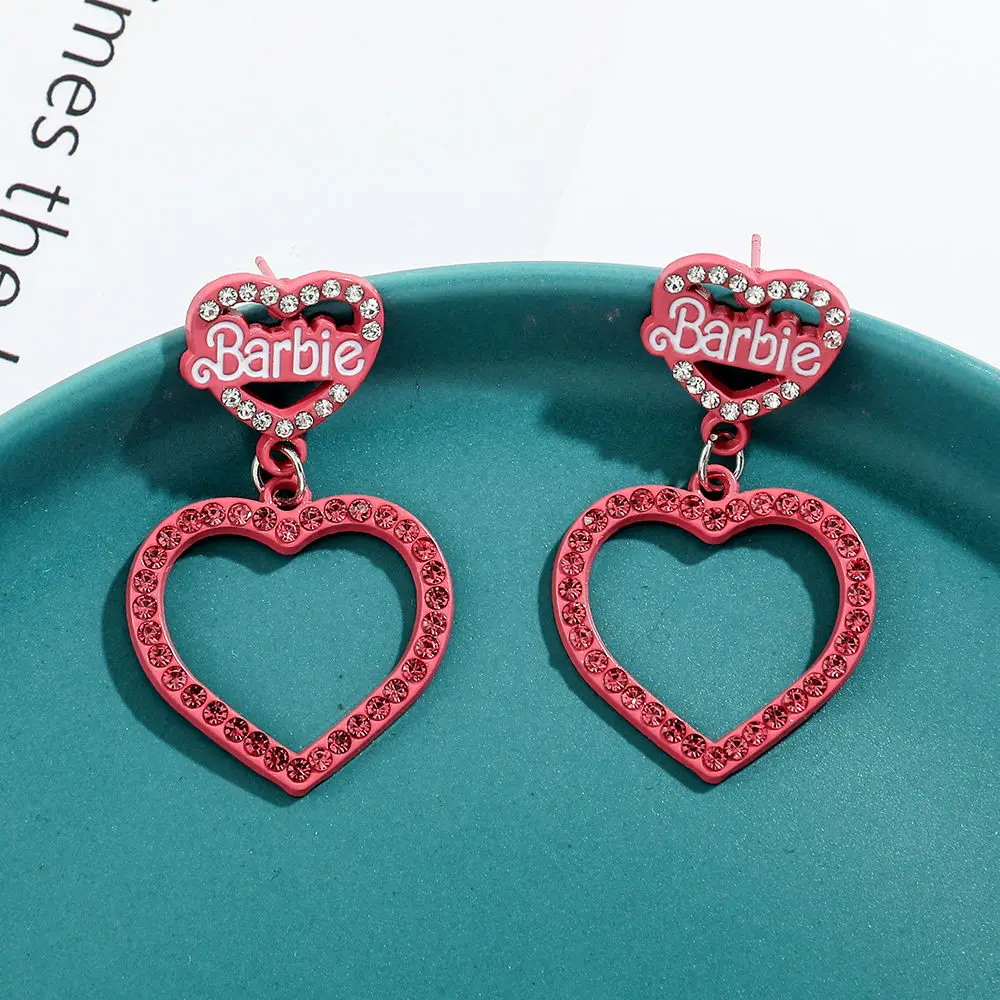 Fashion Barbie Letter Earring Love Shape Pink Diamond Sparkling Pendants Creative Design Jewelry Accessories for Women Girl Gift
Fashion Barbie Letter Earring Love Shape Pink Diamond Sparkling Pendants Creative Design Jewelry Accessories for Women Girl Gift