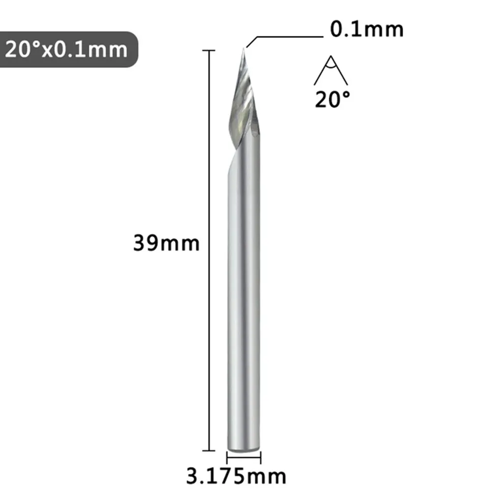 Bright Good Consistency Anti-bending Hardness Smooth Bit Engraving No Burrs Wear-resistance 20/30/45/60 Degrees
Bright Good Consistency Anti-bending Hardness Smooth Bit Engraving No Burrs Wear-resistance 20/30/45/60 Degrees