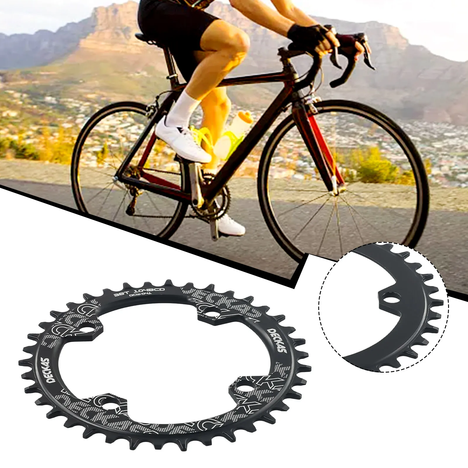 Bicycle Positive And Negative Tooth Disc 104BCD Bike Chainring Blackaluminum Alloy Chainring 32T 34T 36T 38T Bicycle Accesseries
Bicycle Positive And Negative Tooth Disc 104BCD Bike Chainring Blackaluminum Alloy Chainring 32T 34T 36T 38T Bicycle Accesseries