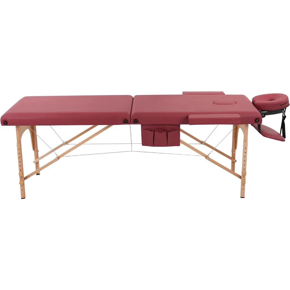 

Massage Table Massage Bed Portable, 29 LBs Light Weight Foldable Tattoo with Accessories Carrying Bag, Burgundy