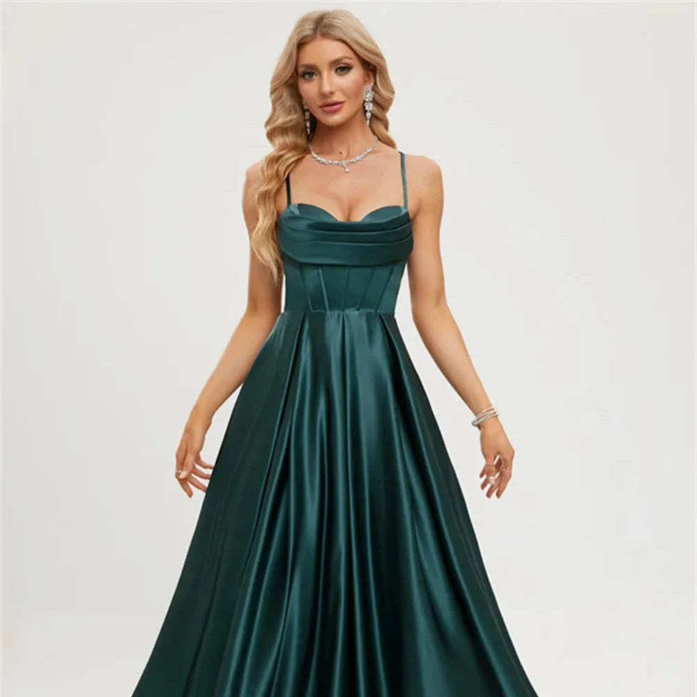 Elegant Evening Dresses Sweetheart Spaghetti Strap A-LINE Party Gowns Sleeveless SATIN Floor-Length Classic Dress فساتين سهره
Elegant Evening Dresses Sweetheart Spaghetti Strap A-LINE Party Gowns Sleeveless SATIN Floor-Length Classic Dress فساتين سهره