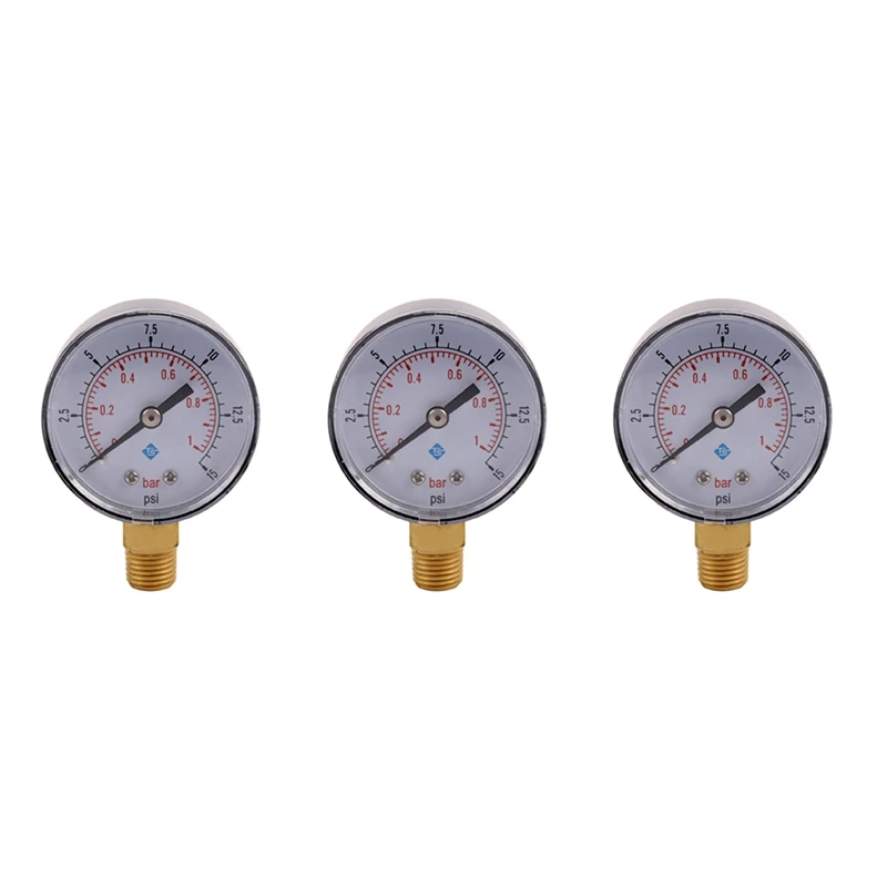 3X 0-1Bar 50Mm Water Pressure Gauge Meter 1/4 Inch NPT Thread Manometer TS-50-15Psi
3X 0-1Bar 50Mm Water Pressure Gauge Meter 1/4 Inch NPT Thread Manometer TS-50-15Psi