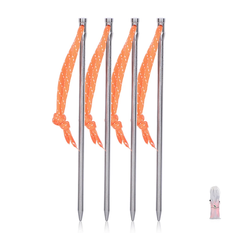 

Boundless Voyage Titanium Pegs Heavy Duty Tent Spike Outdoor Camping Equipment Tent Accessories Tent Stakes Nail 4pcs /set