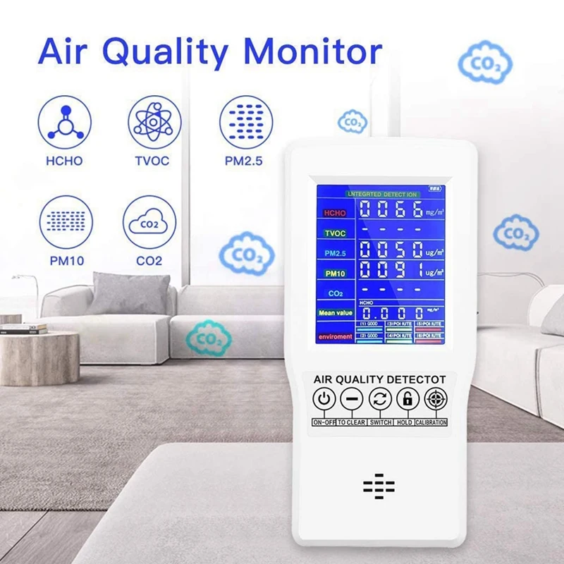BIAOLING точный тестер качества воздуха тестер для CO2 формальдегида (HCHO) TVOC PM2.5/PM10 Многофункциональный воздух
BIAOLING точный тестер качества воздуха тестер для CO2 формальдегида (HCHO) TVOC PM2.5/PM10 Многофункциональный воздух