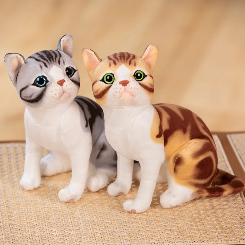 

Мягкая Реалистичная сиамская кошка, плюшевая игрушка, имитация американского короткого воздуха, милая восьмиядерная кошка, детский домашний декор, подарок для девочек