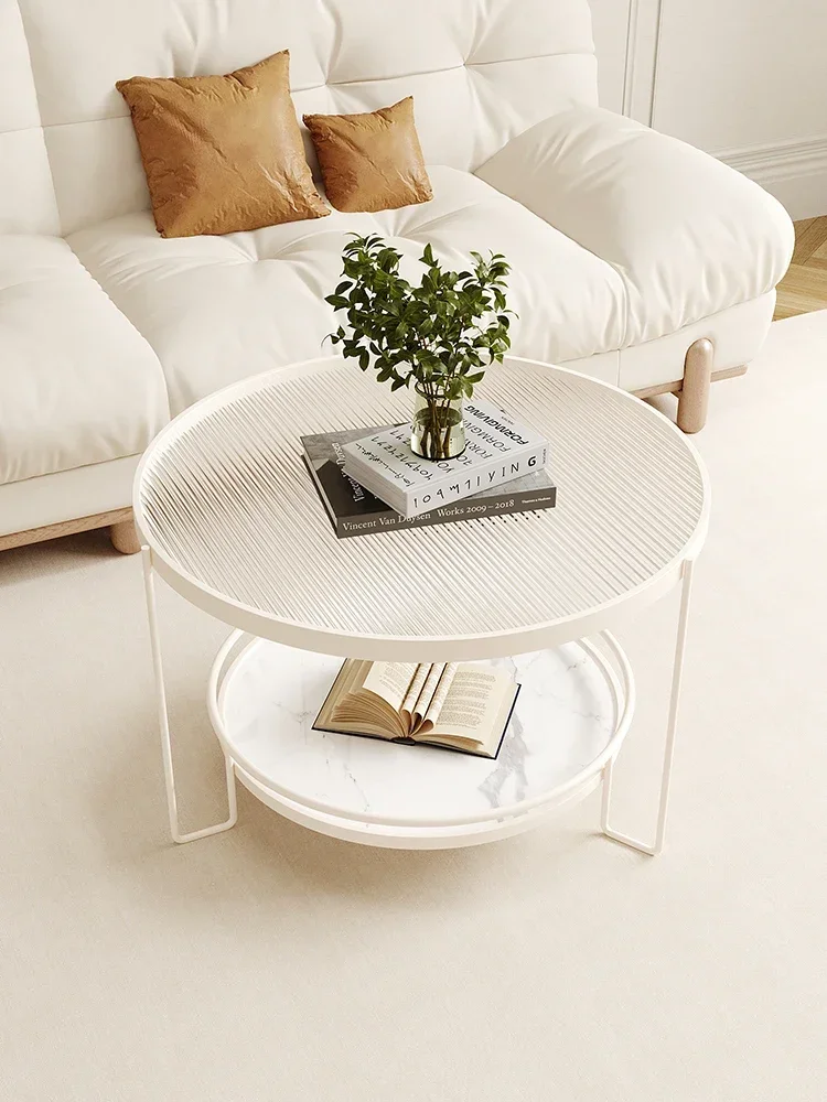 Cream Style Glass Coffee Table Living Room Small Apartment Simple Modern round Double Layer Stone Plate Small Coffee Table
Cream Style Glass Coffee Table Living Room Small Apartment Simple Modern round Double Layer Stone Plate Small Coffee Table