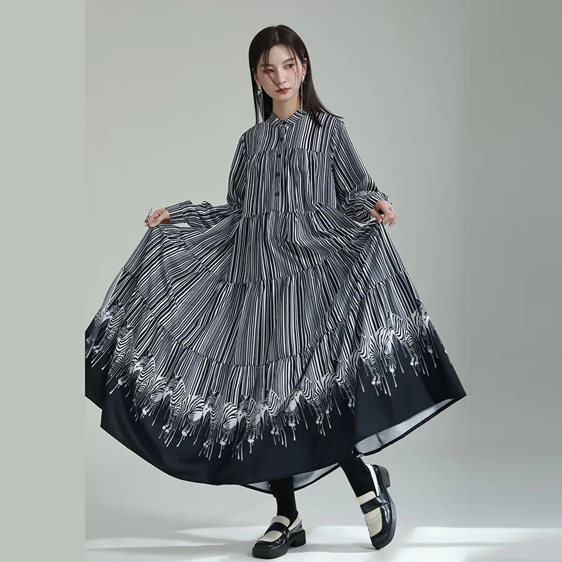 2023 Spring Summer Vintage Print Long Sleeve Shirt Dress for Women Trendy Loose Casual Stand Collar Bohemia Maxi Dresses 3925
2023 Spring Summer Vintage Print Long Sleeve Shirt Dress for Women Trendy Loose Casual Stand Collar Bohemia Maxi Dresses 3925
