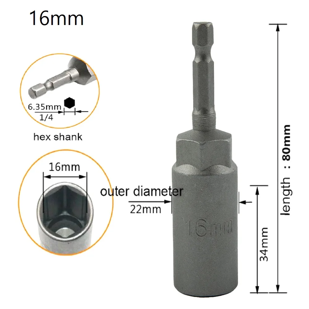1PCS 80mm Length 1/4" Hex Shank Design Drive Socket Impact Nut Bolt Drill Bits Chrome Vanadium Steel For Hand Electric Drill
1PCS 80mm Length 1/4" Hex Shank Design Drive Socket Impact Nut Bolt Drill Bits Chrome Vanadium Steel For Hand Electric Drill