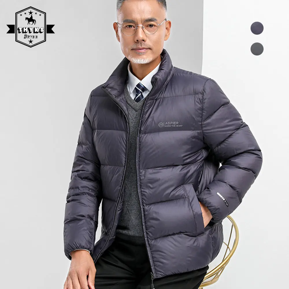 

Ultralight Down Jacket Men Light Warm Daddy Winter Coat Thicken Bread Puffer Jacket Classic Leisure Stand Collar 90% Soft Tops