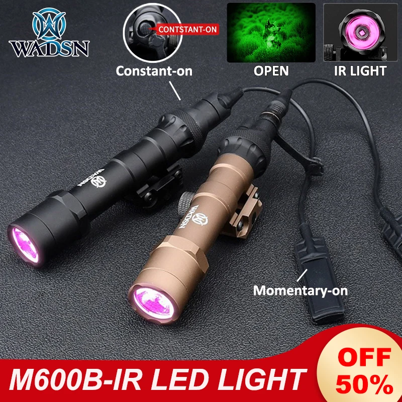 

WADSN M600 M600B Flashlight Airsoft IR LED Illumination Hunting Scout Light Tactcial Metal M600b Infrared Night Vision Spotlight