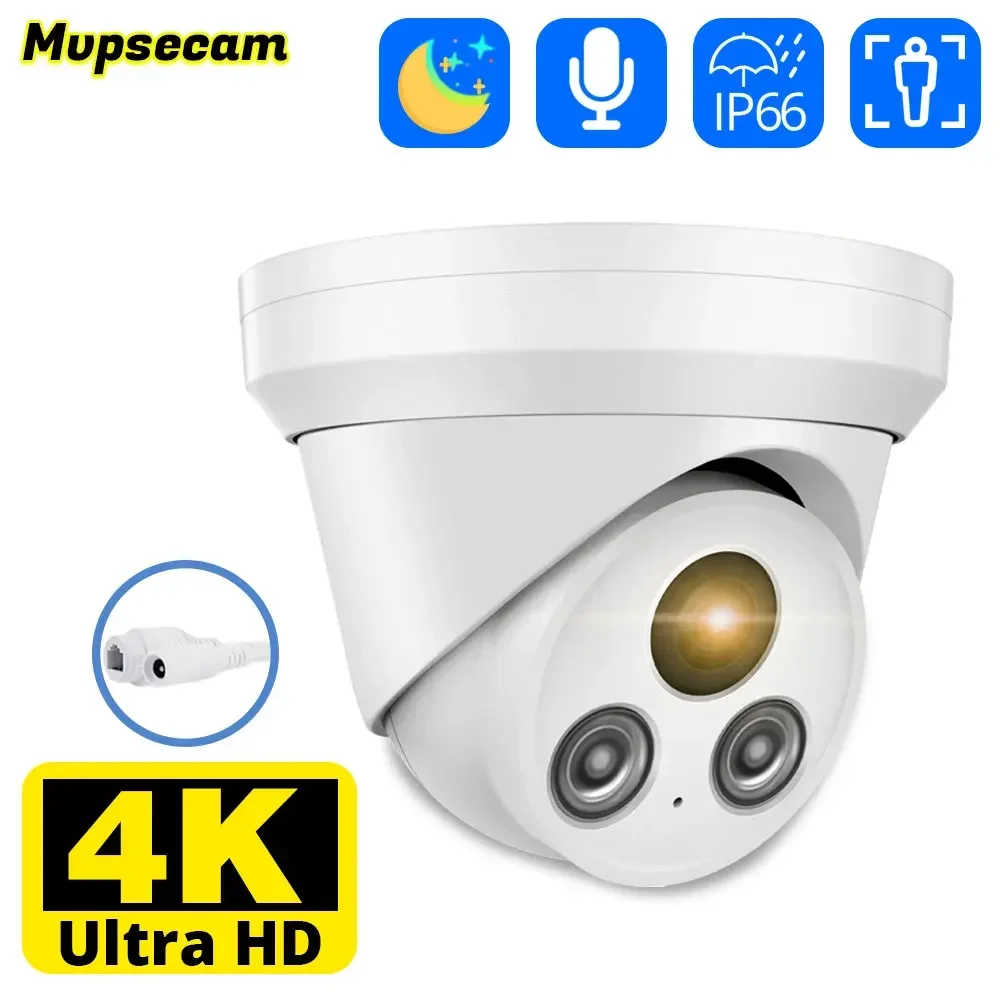 

8MP 4K Surveillance IP Camera Outdoor H.265 Smart Dome CCTV Color Night Vision POE Human Detect Audio Record Security IP Camera