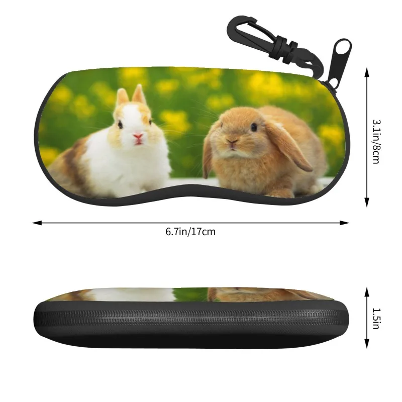 

rabbit animal Glasses case zipper sunglasses bag travel printed soft shell storage glasses case for men and women