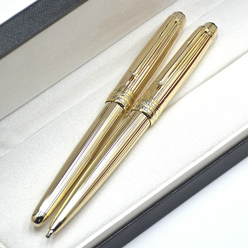 

High Quality 163 Metal Stripe Ag925 Ballpoint Pen Luxury MB Rollerball Pen Office School Writing Ink Fountain Pens IWL666858