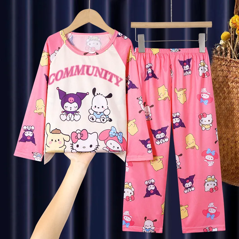 Sanrios Hello Kittys Cinnamoroll Kuromi Cartoon Children's Anime Pajamas Kawaii Girls Long-Sleeved Casual Pajamas Suit Homewear 
Sanrios Hello Kittys Cinnamoroll Kuromi Cartoon Children's Anime Pajamas Kawaii Girls Long-Sleeved Casual Pajamas Suit Homewear