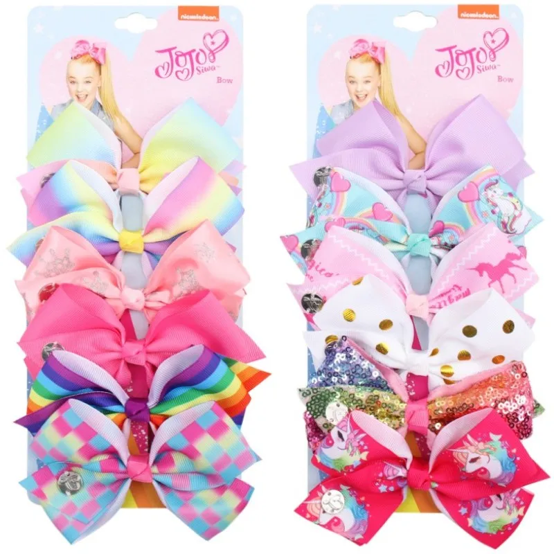 6Pcs/set 5" JOJO Bow Hair Bows Hair Clips For Girls Hairgrip Rainbow Printed Barrettes Children Kids Party Hair Accessories Gift
6Pcs/set 5" JOJO Bow Hair Bows Hair Clips For Girls Hairgrip Rainbow Printed Barrettes Children Kids Party Hair Accessories Gift