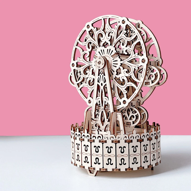 Деревянная 3D головоломка, модель колеса обозрения, музыкальная шкатулка, DIY механический привод, модель, комплект, Деревянный конструктор, фигурка, игрушка для взрослых, подарок для детей
Деревянная 3D головоломка, модель колеса обозрения, музыкальная шкатулка, DIY механический привод, модель, комплект, Деревянный конструктор, фигурка, игрушка для взрослых, подарок для детей