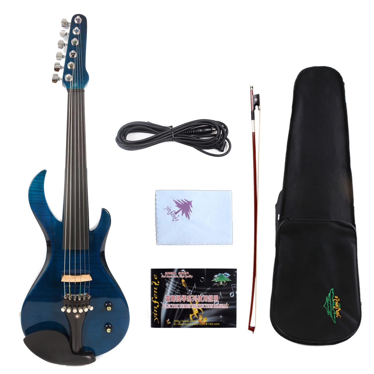 6 String Dark BLUE Electric Violin 4/4 Full Size Flame Guitar Shape Powerful Sound Ebony Fitting with Bag Bow Violins Hardware
6 String Dark BLUE Electric Violin 4/4 Full Size Flame Guitar Shape Powerful Sound Ebony Fitting with Bag Bow Violins Hardware