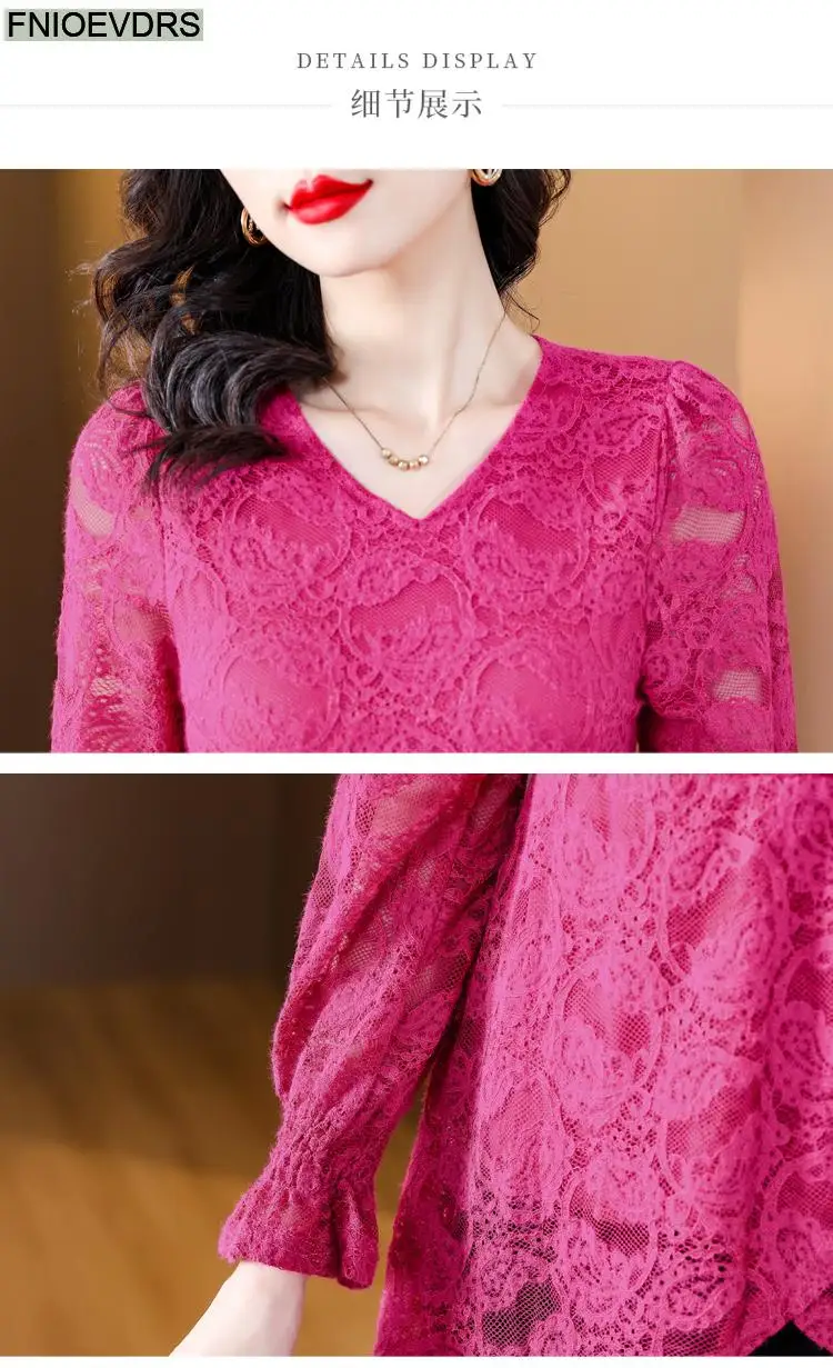 M-4XL Hollow Out Lace Shirts2023 Women European Style Office Lady Drawstring Waist Bow Tie Thick Winter Tunic Peplum Top Blouses M-4XL Hollow Out Lace Shirts2023 Women European Style Office Lady Drawstring Waist Bow Tie Thick Winter Tunic Peplum Top Blouses