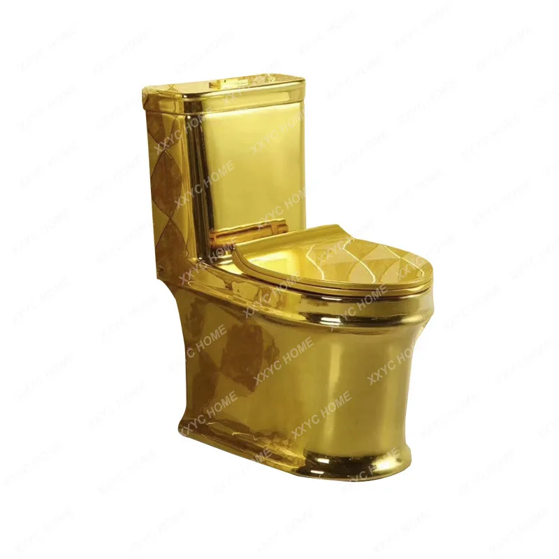 

Позолоченный унитаз экспортного цвета, золотой унитаз, персонализированный водосберегающий сидячий унитаз