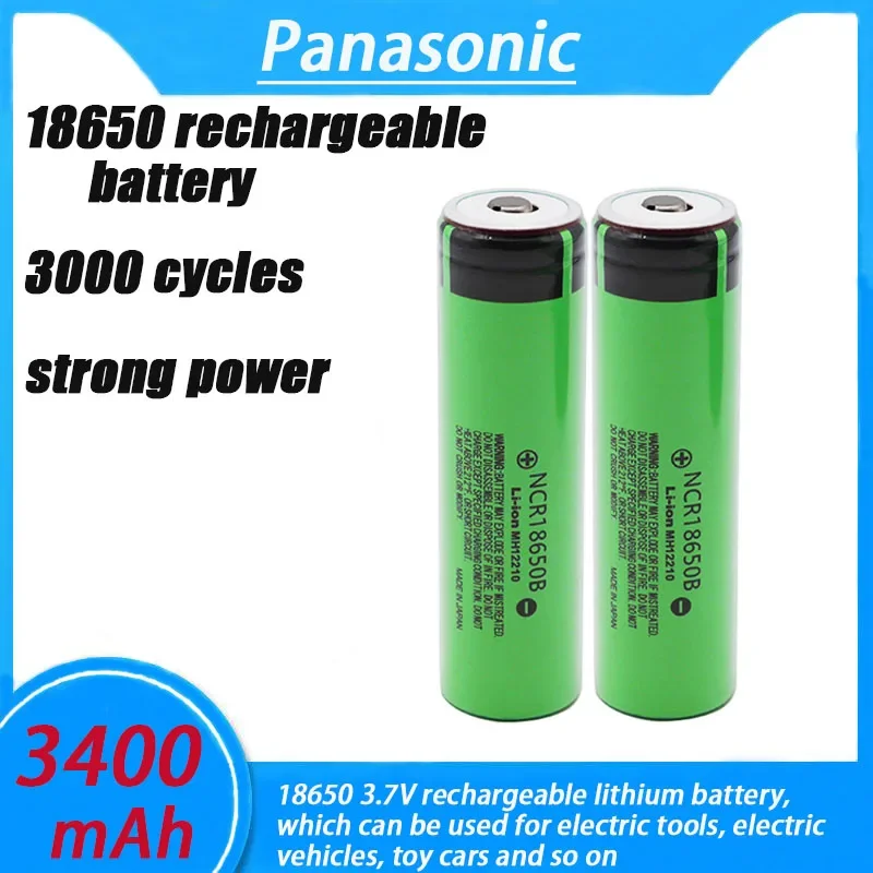 

Original Panasonic NCR18650B 3.7v 3400mAh 18650 rechargeable lithium battery for Panasonic flashlight batteries+Pointed