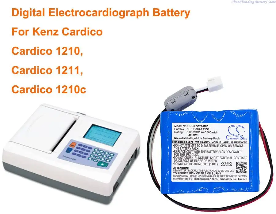 

OrangeYu 3500mAh Electrocardiograph Battery HHR-11F25G1 for Kenz Cardico Cardico 1210, Cardico 1211, Cardico 1210c