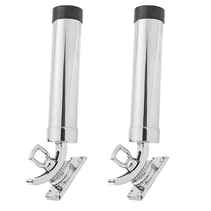 

2X Boat 316 Stainless Steel Fishing Rod Holder Deck Mount Adjustable Yacht Rod Pod Boat Accessories Marine