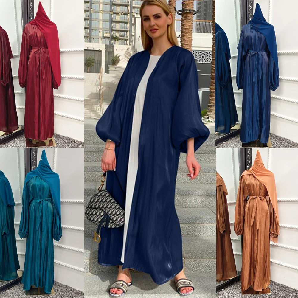 

Abayas для женщин, мусульманская Мода, Дубай, открытый кимоно, хиджаб, блестящая скромная одежда, женский кардиган, кафтан, элегантная женская одежда