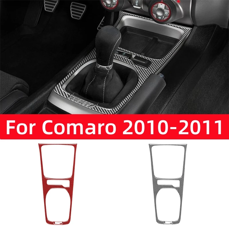 

Real Carbon Fiber for Chevrolet Camaro 2010 2011 Accessories Interior Car Manual Gear Shift Panel Trim Cover Decoration Sticker