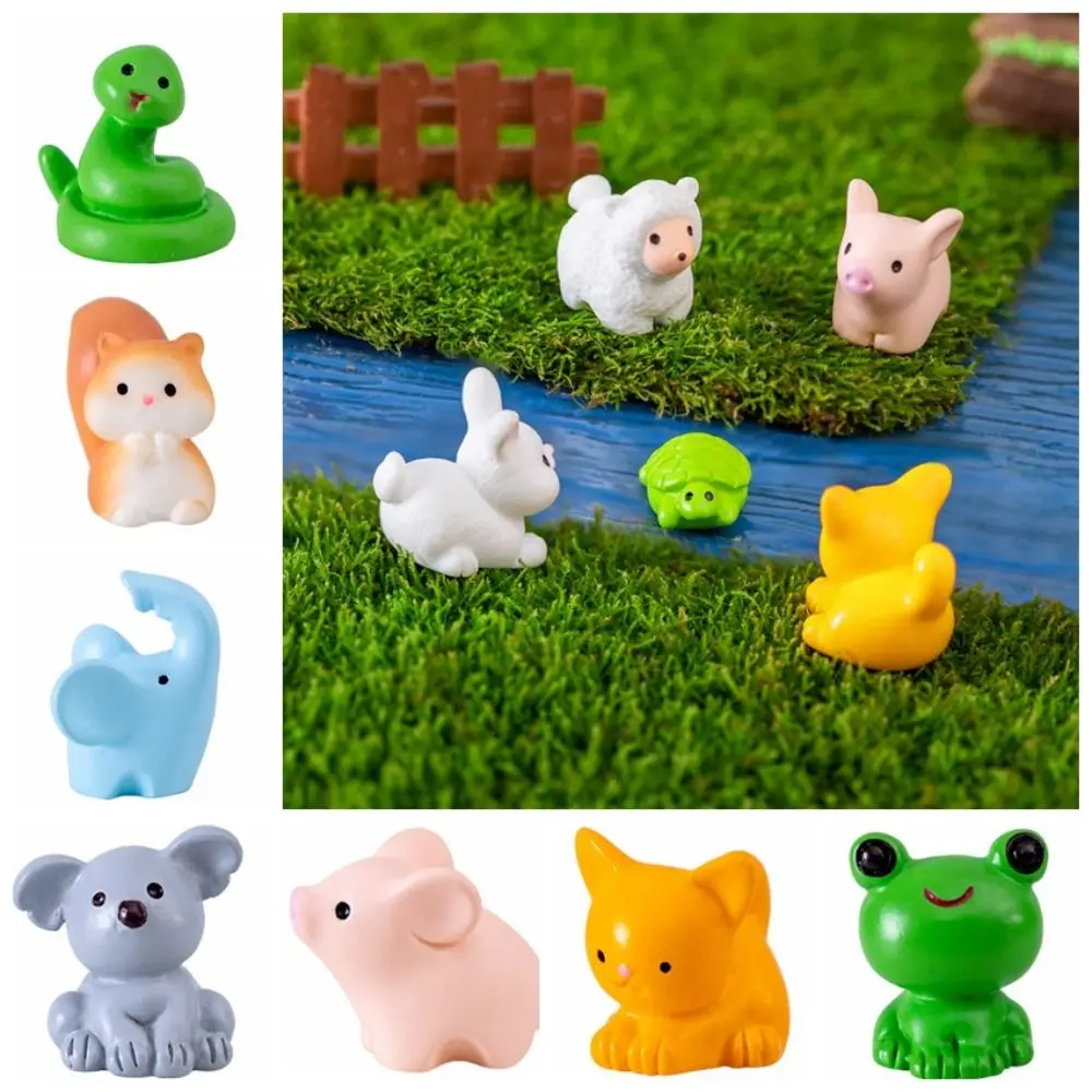 

Cute Animals Micro Landscape Ornaments Realistic Handmade Zodiac Animals Miniatures Resin Crafts
