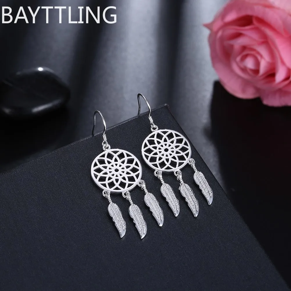 Hot Fine 925 Sterling Silver Dream catcher feathers earrings charms for women fashion party wedding Jewelry gifts
Hot Fine 925 Sterling Silver Dream catcher feathers earrings charms for women fashion party wedding Jewelry gifts